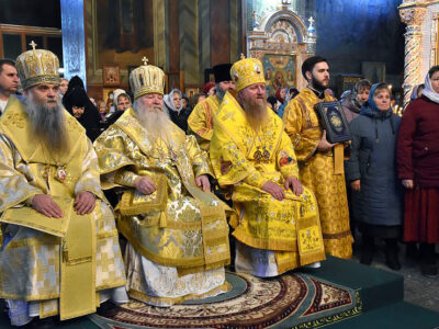Епископ Савва принял участие в соборном богослужении в Задонском Рождество-Богородицком мужском монастыре