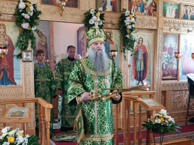Епископ Савва совершил Божественную Литургию в храме сошествия Святого Духа села Камызино