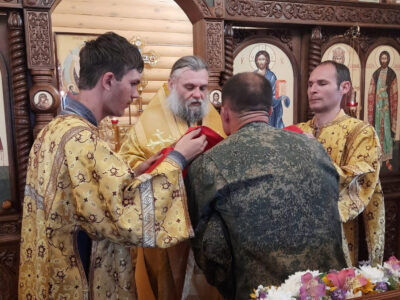 В праздник Крещения Руси епископ Савва совершил Божественную Литургию в храме святого равноапостольного князя Владимира при воинской части в селе Солоти