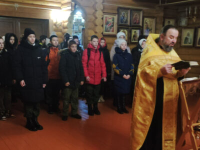 Молебен в храме для учащихся Засосенской СОШ