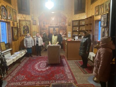 Молебен для учащихся на предстоящую неделю в Ильинском храме села Верхососна